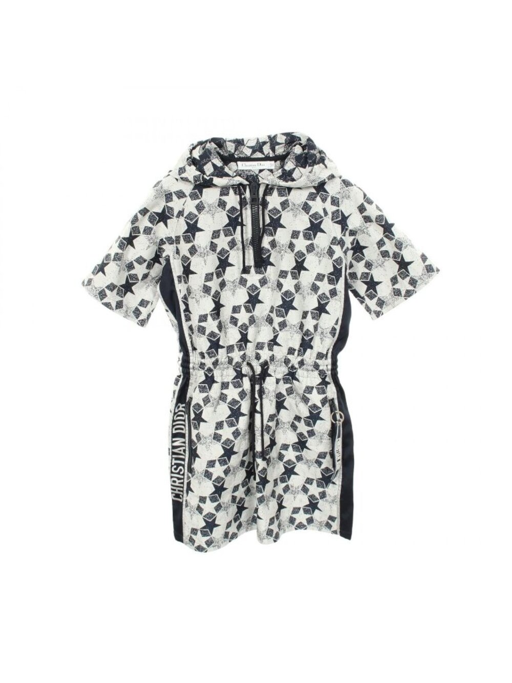 Dior Dress Star Half Zip Hooded Short Sleeve Hoodie